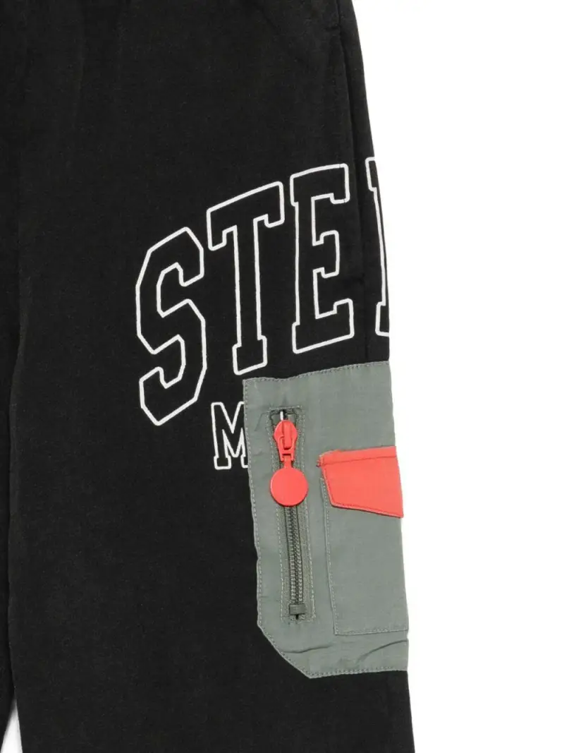 Pantaloni in Cotone Biologico con Logo Grigio miniatura 2