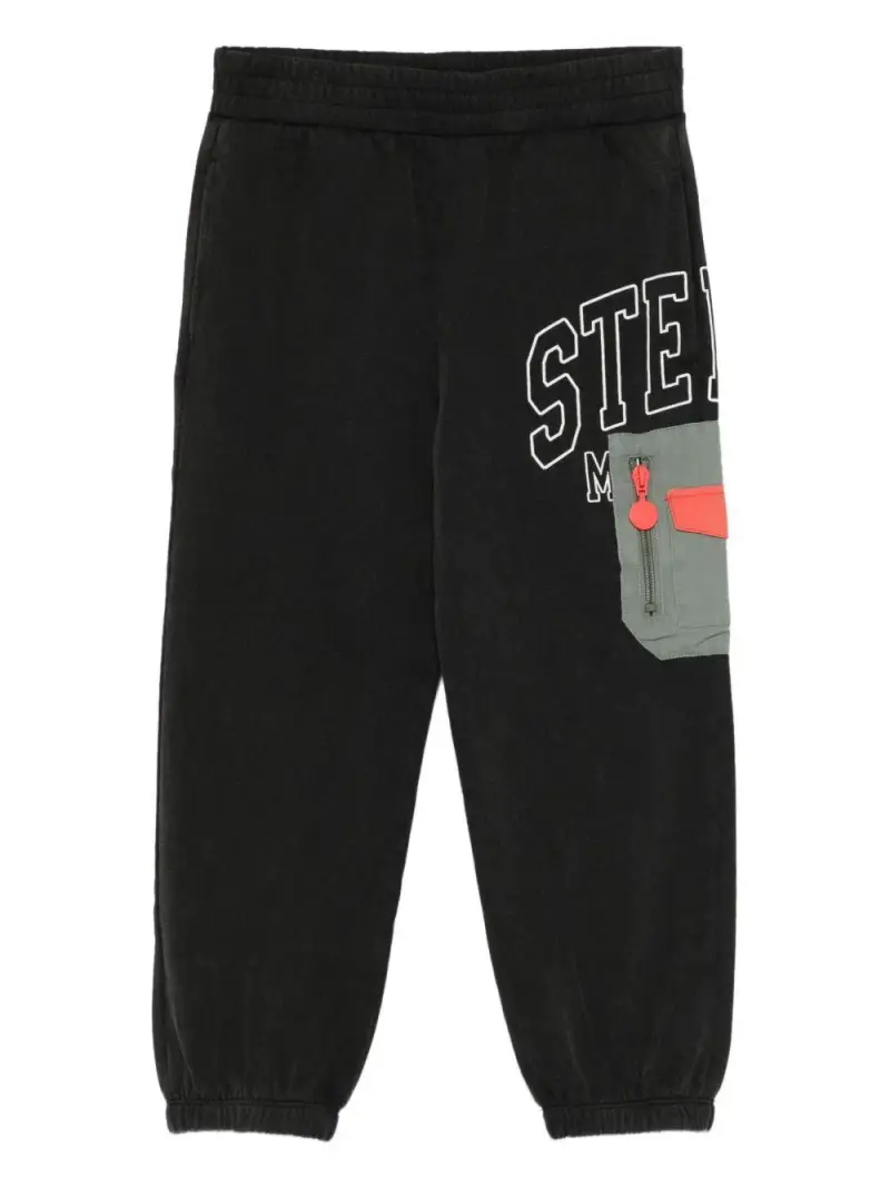 Pantaloni in Cotone Biologico con Logo Grigio