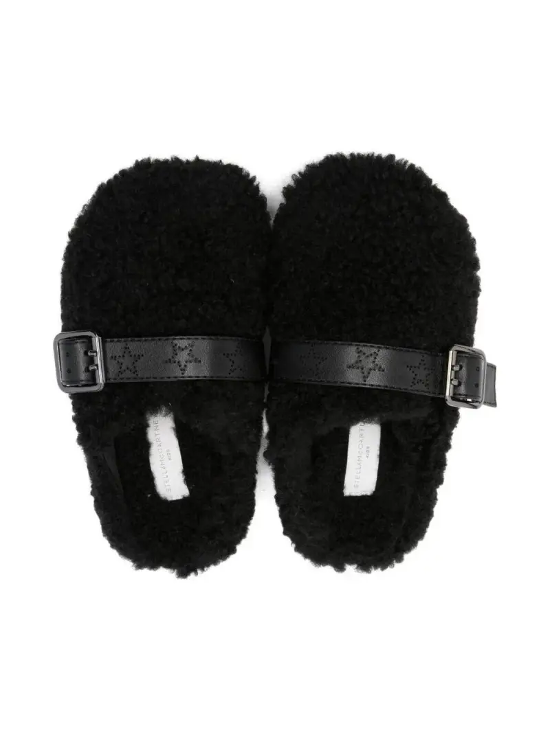 Slippers con Fibbia e Motivo a Stelle Nero miniatura 3
