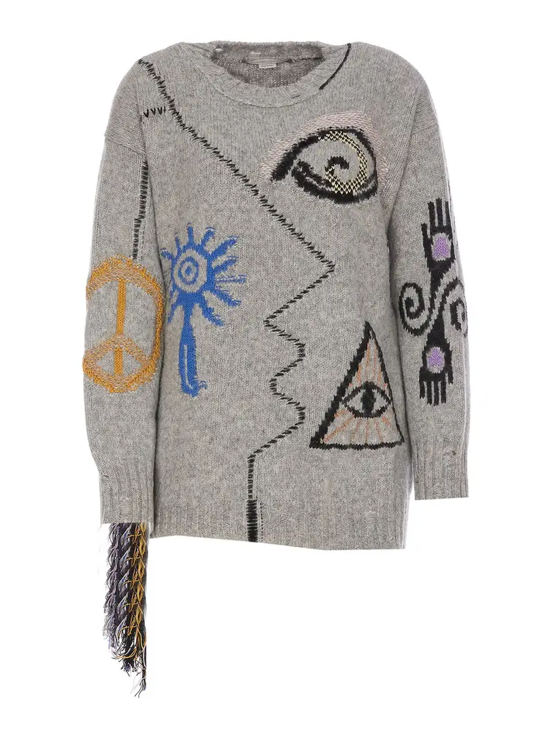 Maglione di opere d'arte folk Multicolore