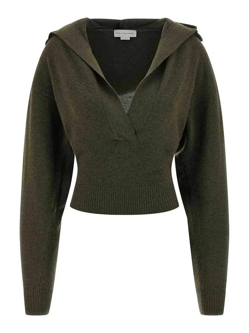 Maglione incappucciato Verde