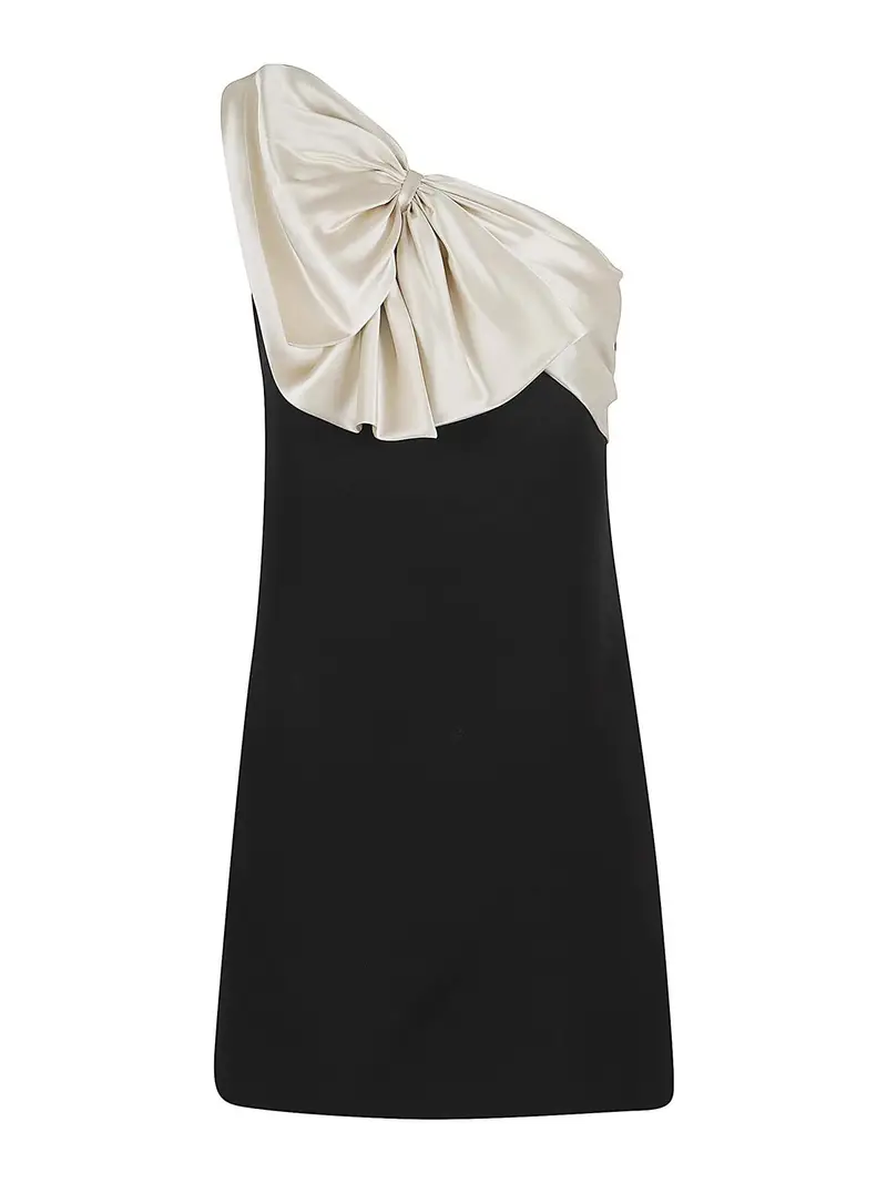 Mini abito in crp tinta unita Couture Argento