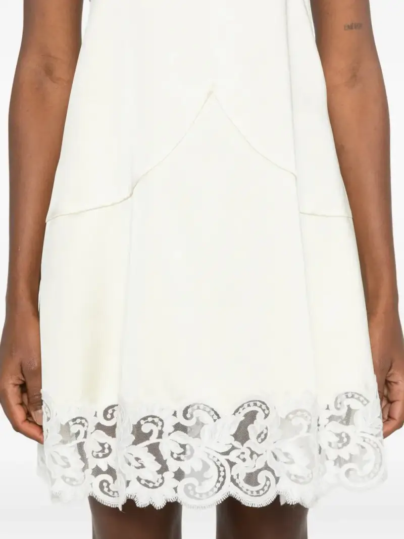 Stella McCartney Mini Dress bianco in raso miniatura 3