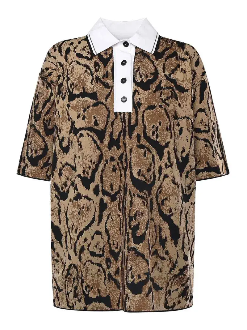 Polo Leopardata Delle Nuvole Multicolore