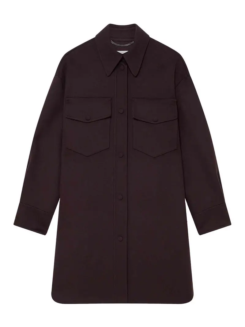 Press-Stud Fissaggio Overshirt Marrone