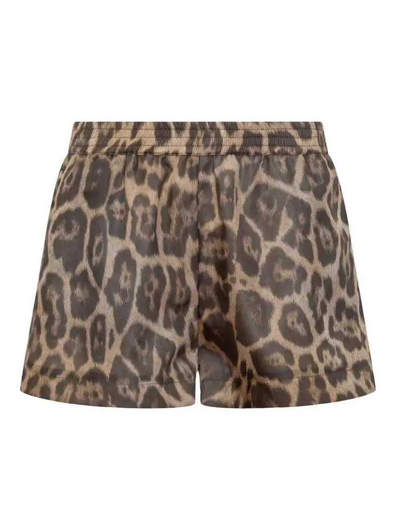 Shorti di stampa leopardo Marrone