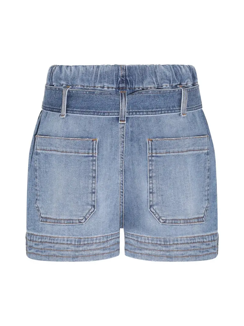 Shorts in cotone denim blu