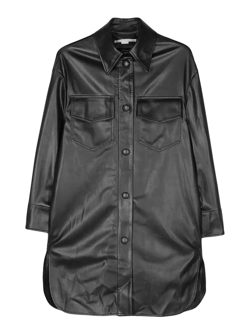 Sovracamicia in ecopelle Nero