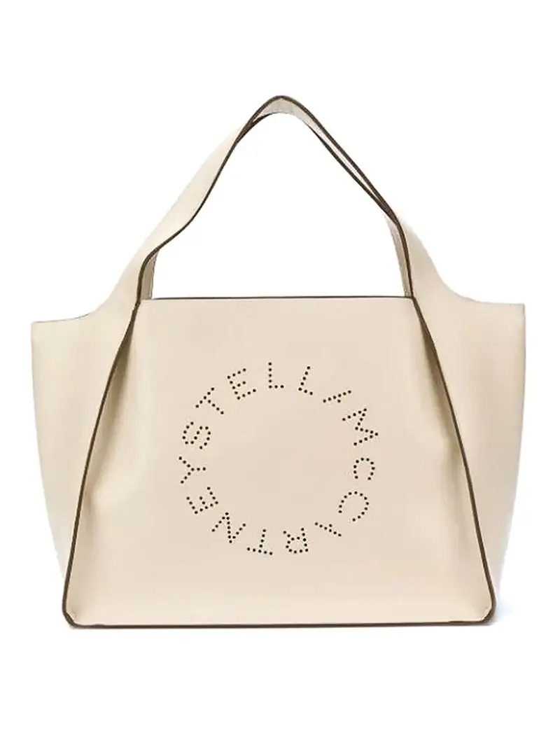 Tote in ecopelle con logo Stella Beige Chiaro