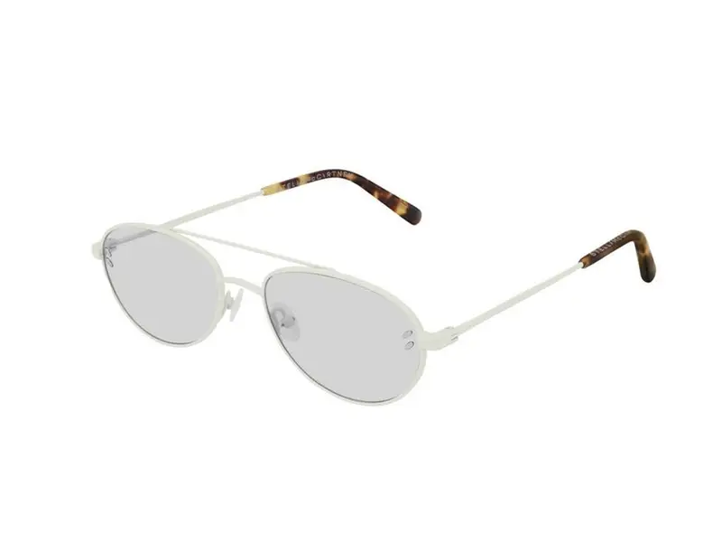 Stella McCartney Unisex SC0180S 003 Occhiali da sole outlet Metallo Bianco Grigio Pilot Normale