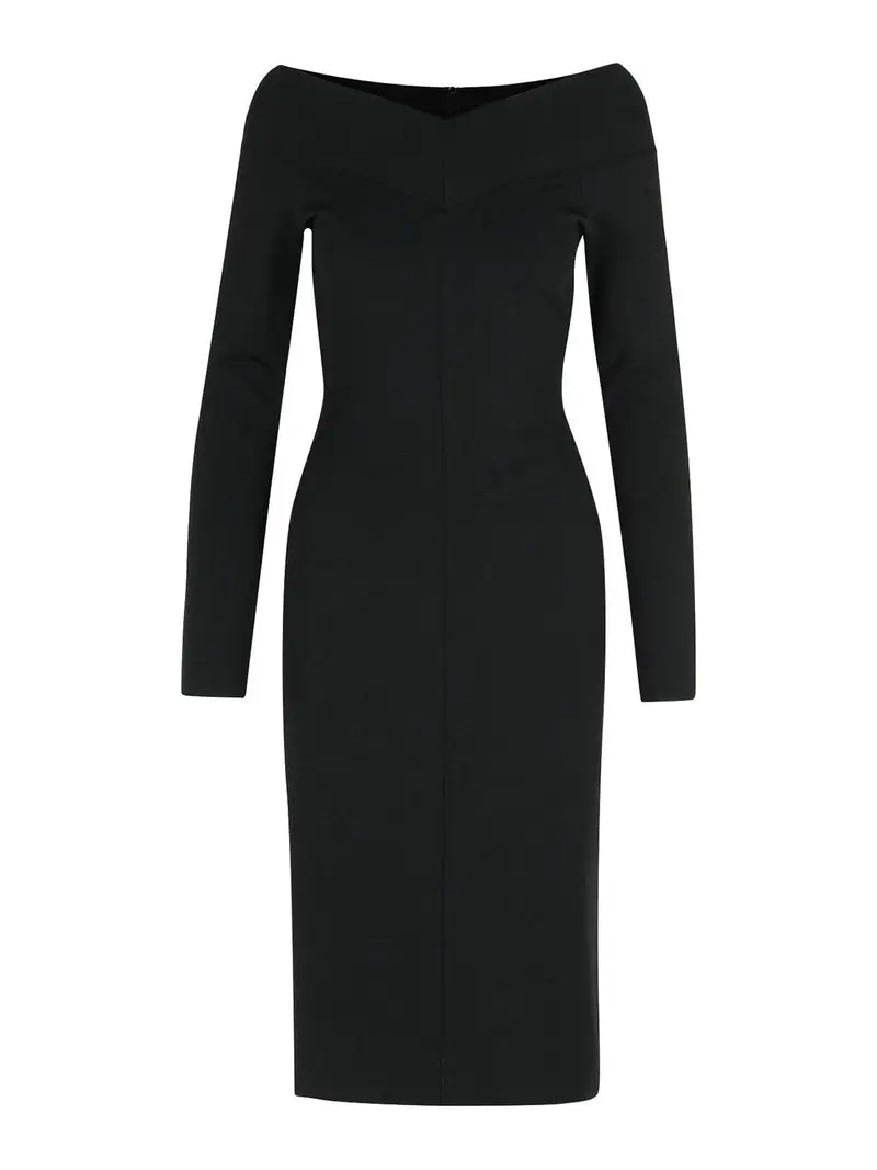 Vestito di miscela viscosa nera Nero