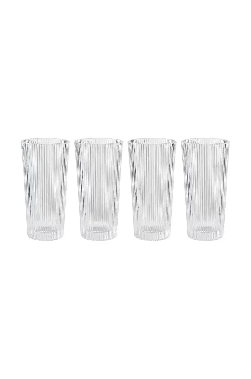 set bicchieri da drink Pilastro 300 ml pacco da 4 Transparente
