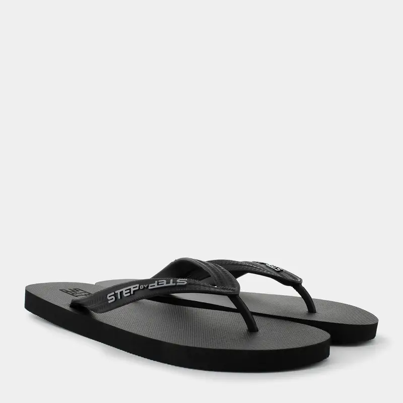 Infradito Step By Step da Uomo, nero miniatura 2