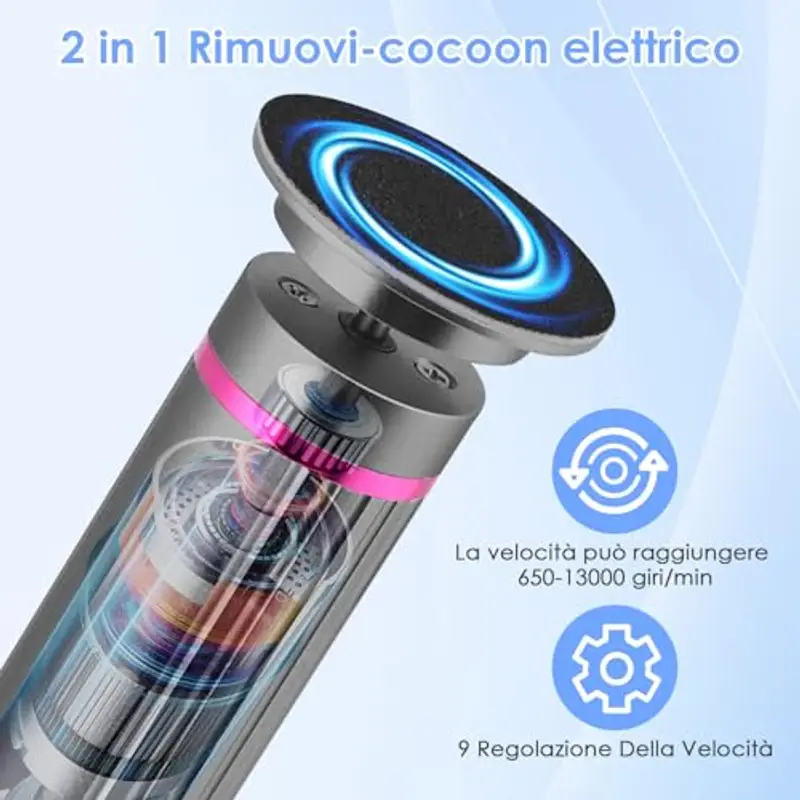 SternSinn 2-in-1 Pedicure Elettrico Professionale, 9 Velocità Regolabile, Multifunzionali Pedicure Elettrico con Batteria da 2000 mAh, Calli Piedi Rimozione Per Rimuovere Calli, Pelle Morta (Nero) miniatura 2