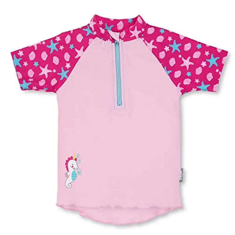Sterntaler Kurzarm-Schwimmshirt Sealife Maglietta Rash Guard, Rosa, 80 Bimba