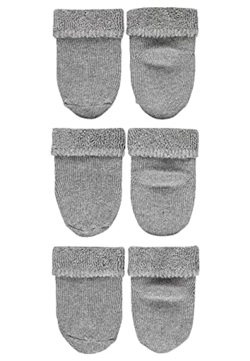 Sterntaler Primi calzini, 3 paia, Età: da 0 mesi, Taglia: Neonati (Taglia 0), Grigio chiaro miniatura 2