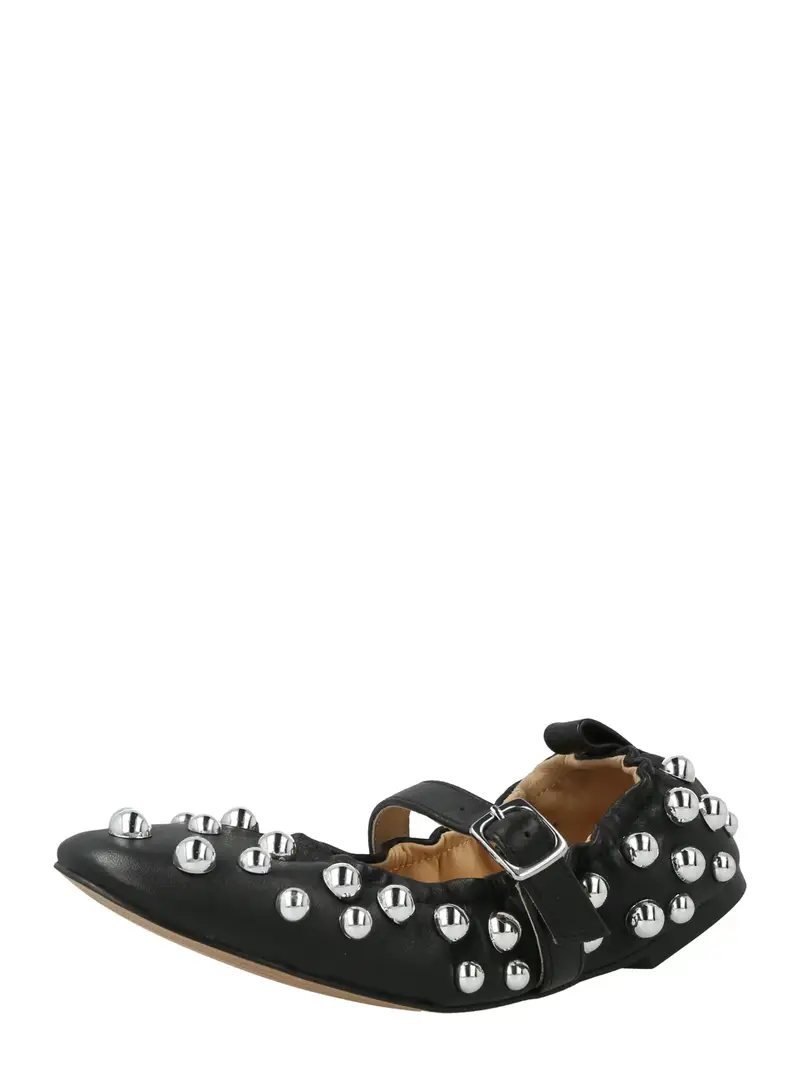 Ballerina con cinturino Sunrays nero / argento