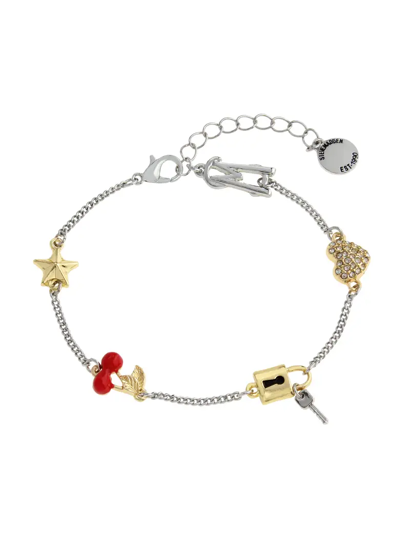 Braccialetto oro / rosso / nero / argento