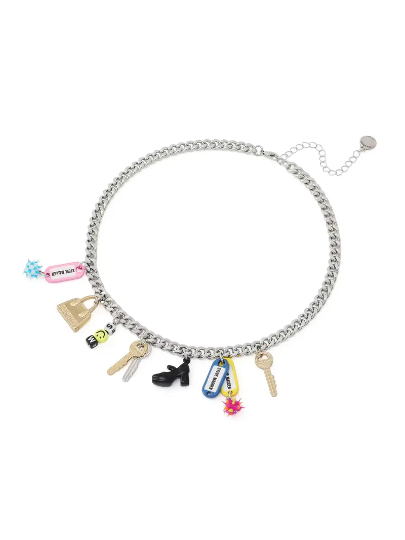 Collana blu / giallo / rosa / nero / argento miniatura 2