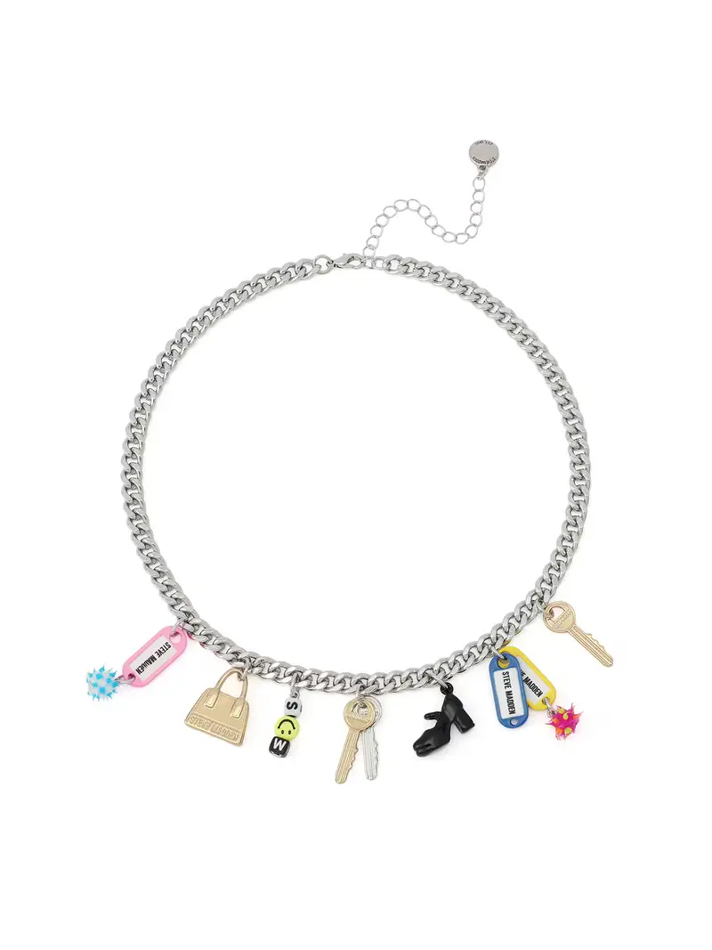 Collana blu / giallo / rosa / nero / argento