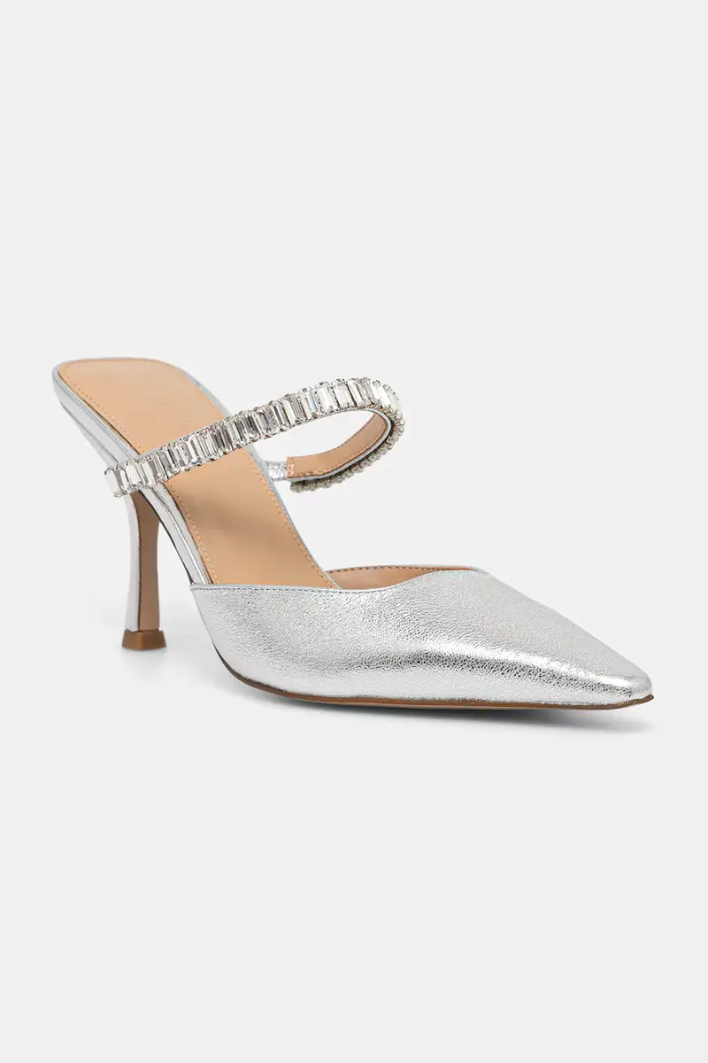 infradito in pelle Brecki-R donna colore argento 11003897