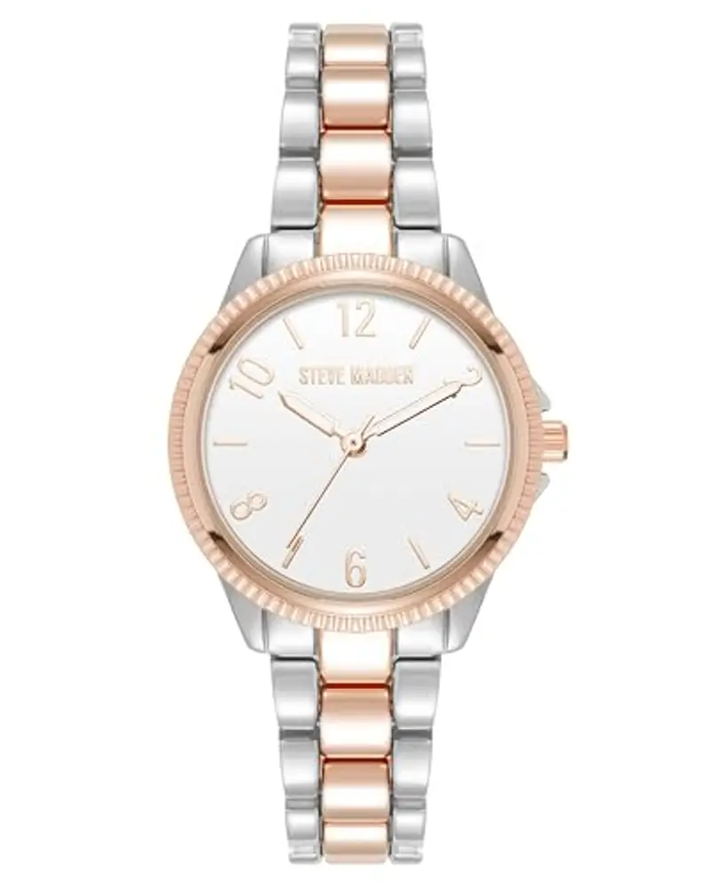Steve Madden Orologio da donna, Bianco/Bicolore