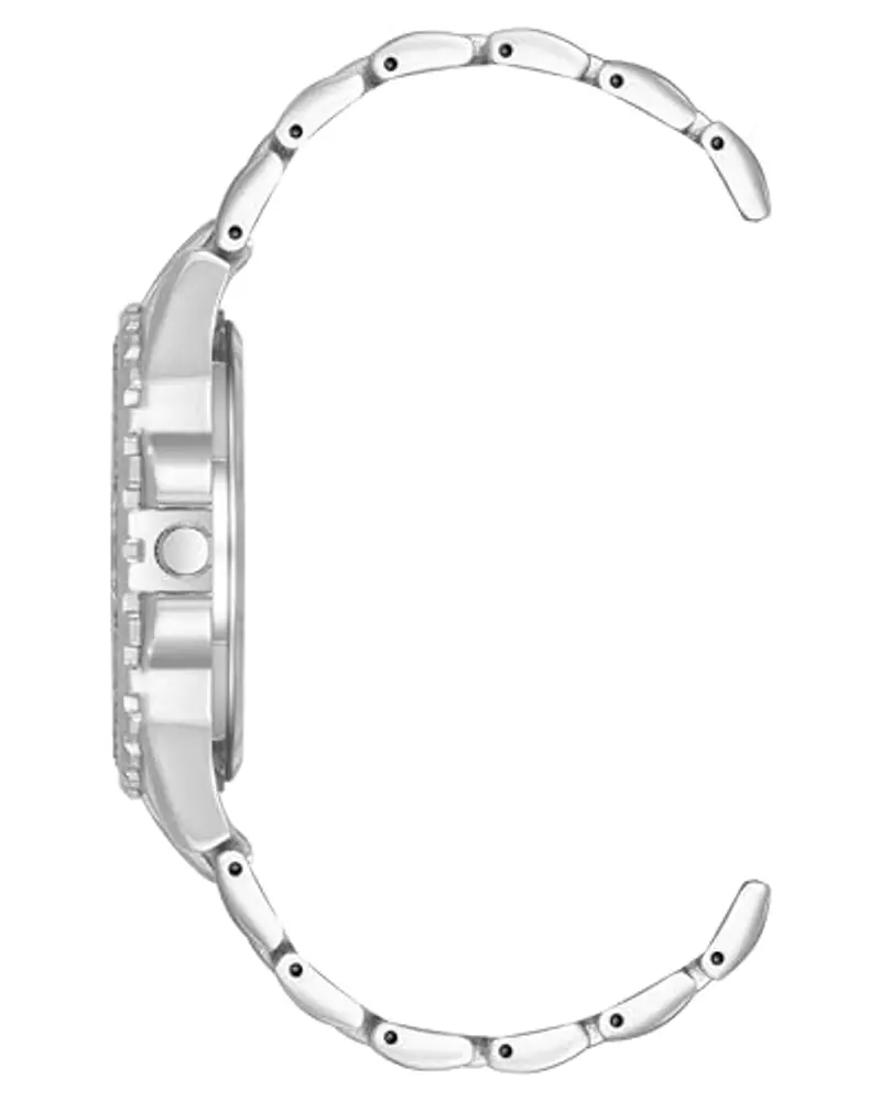 Steve Madden Orologio da donna con cinturino in vero cristallo, Argento miniatura 2