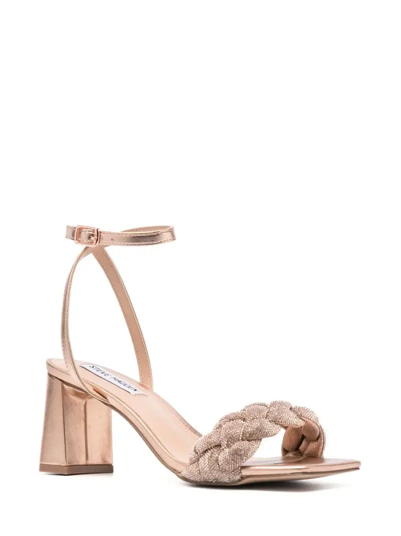 Sandali fascia treccia oro rosa miniatura 3