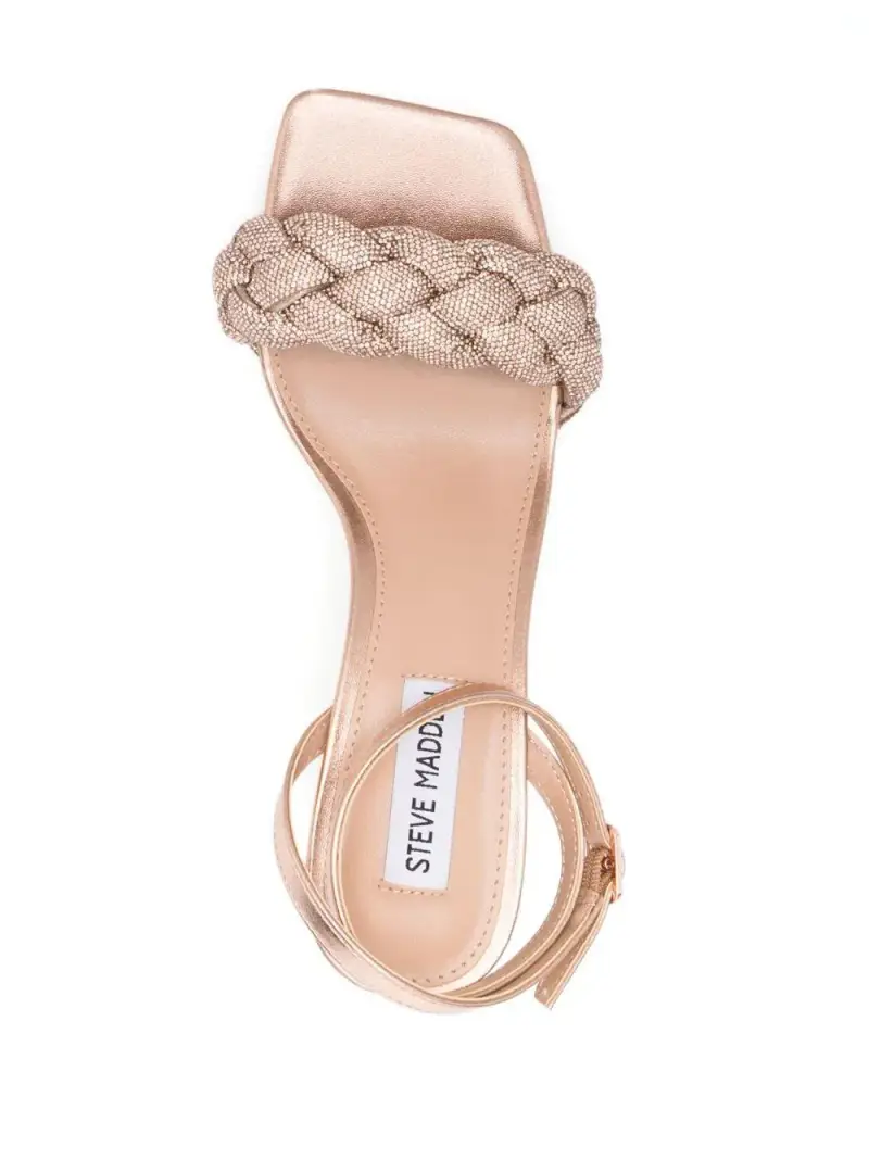 Sandali fascia treccia oro rosa miniatura 2