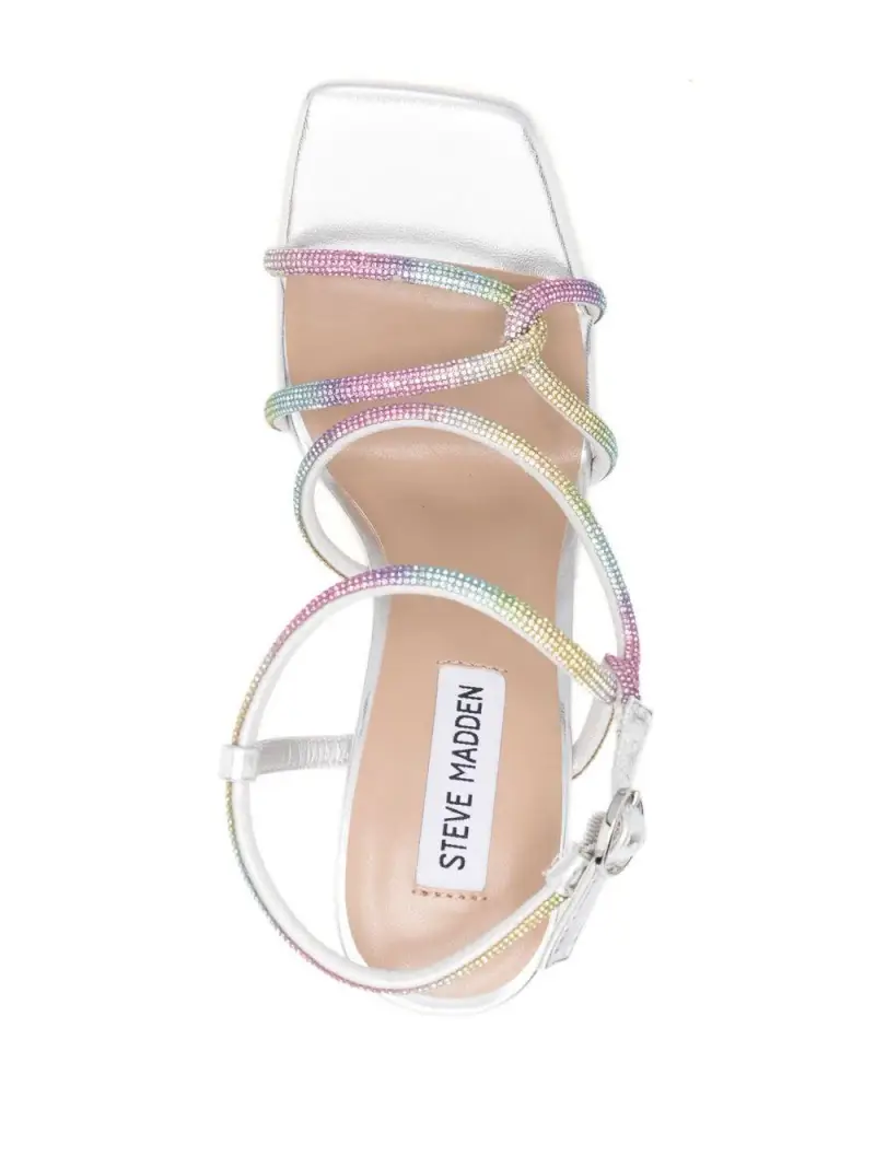 Sandalo con fasce e swarovski multicolor Argento miniatura 2