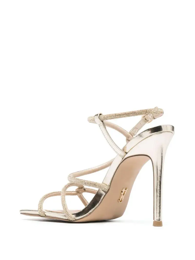 Sandalo oro con incrocio e swarovski miniatura 2