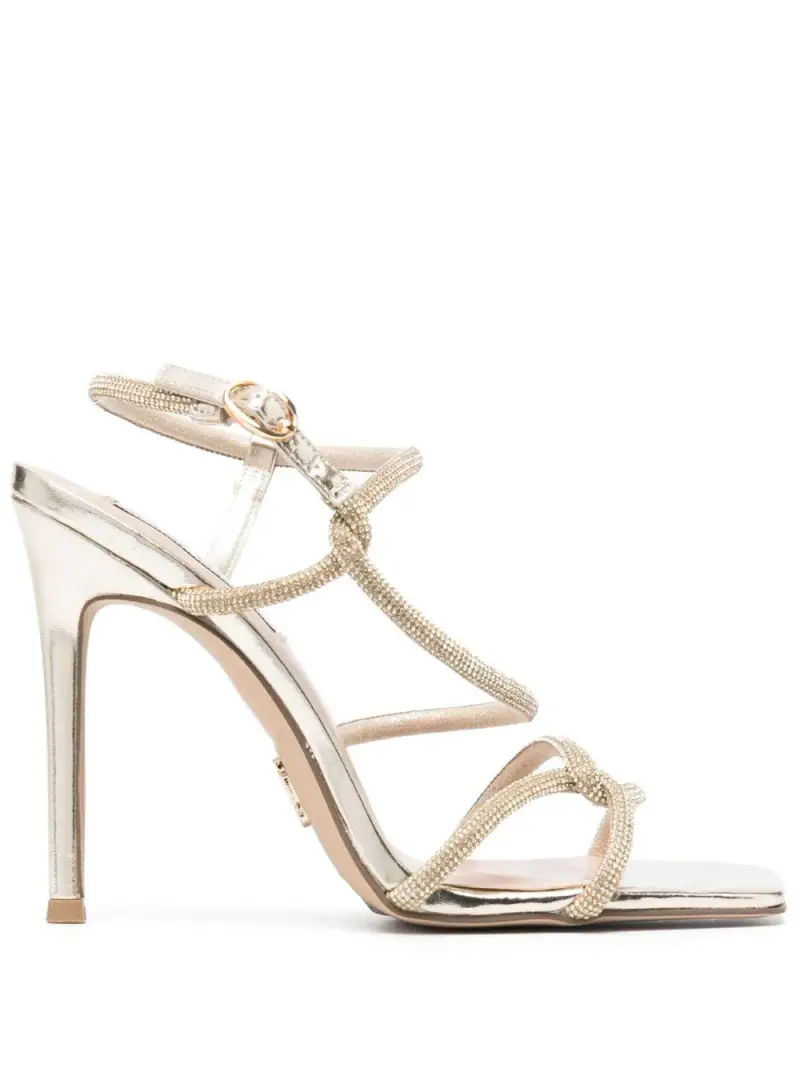 Sandalo oro con incrocio e swarovski