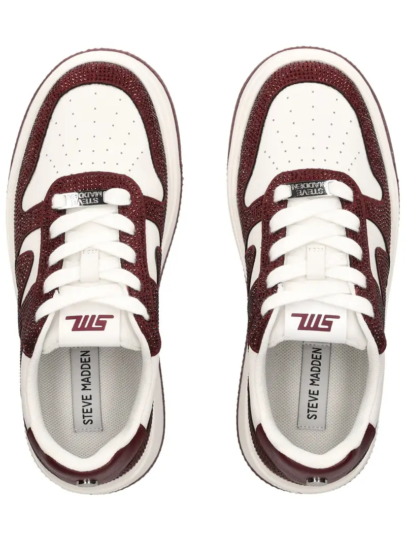 STEVE MADDEN Sneaker alta rosso vino / bianco miniatura 2