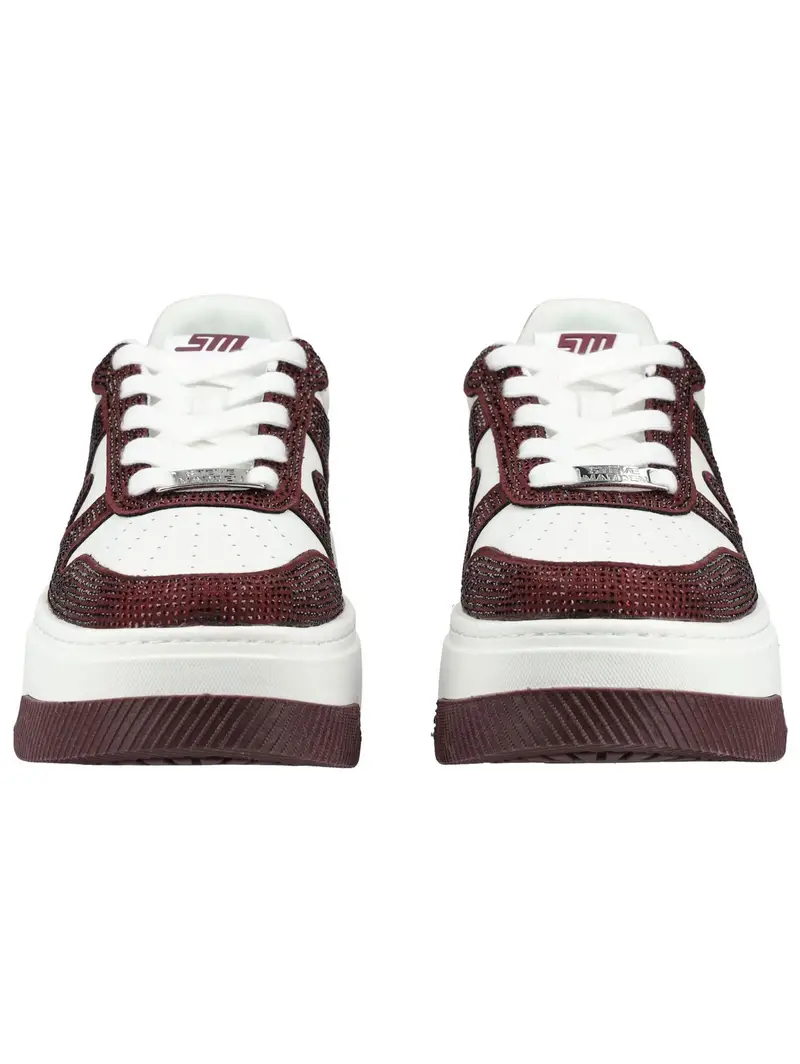 STEVE MADDEN Sneaker alta rosso vino / bianco miniatura 3