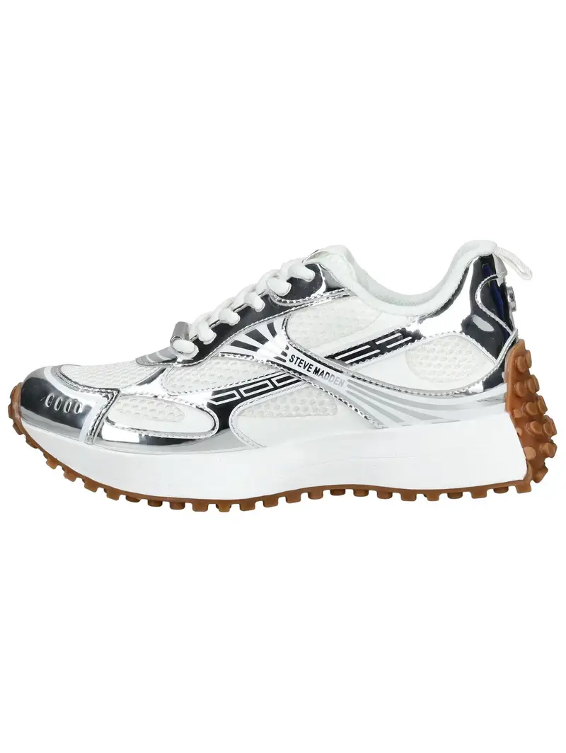 Sneaker bassa argento / bianco miniatura 2
