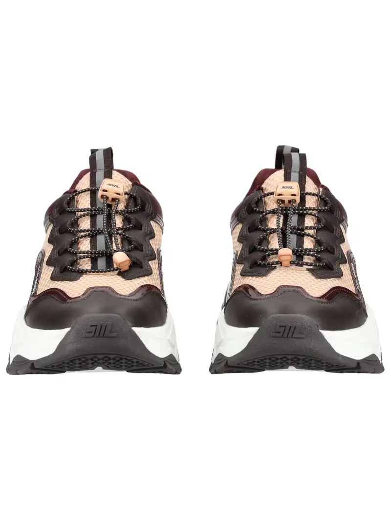 Sneaker bassa beige / marrone / grigio miniatura 3