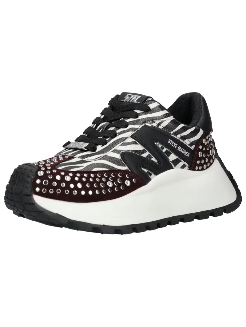 Sneaker bassa bordeaux / nero / bianco naturale