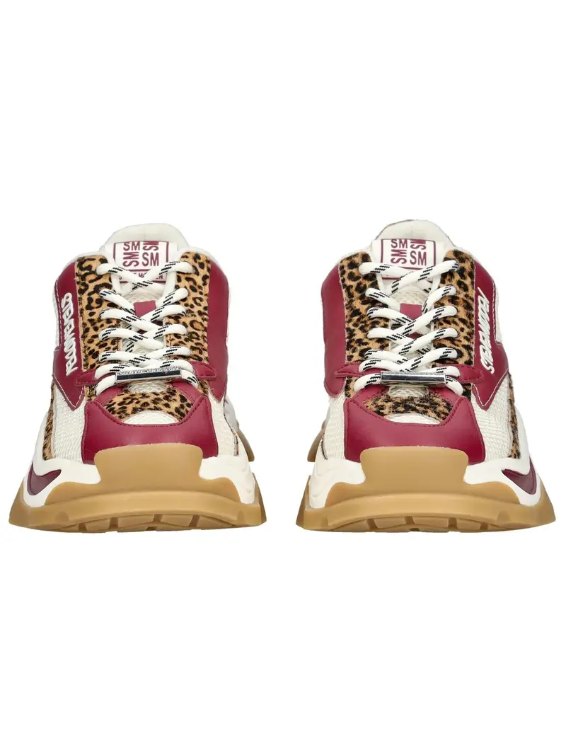 STEVE MADDEN Sneaker bassa marrone / rosso vino / nero / bianco miniatura 3