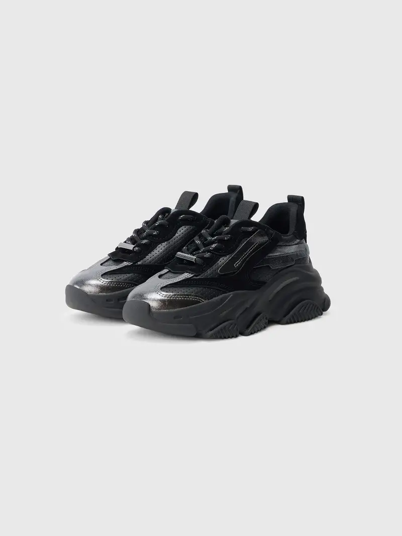 Sneaker bassa Posses nero / argento miniatura 2