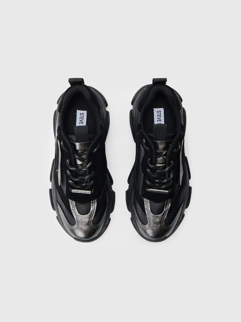 Sneaker bassa Posses nero / argento miniatura 3