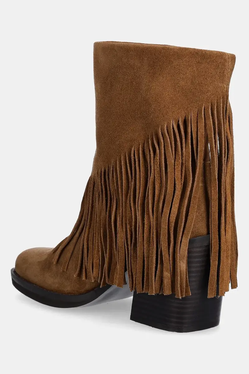 stivaletti alla caviglia in camoscio Pia-F donna colore marrone 11004805 miniatura 3