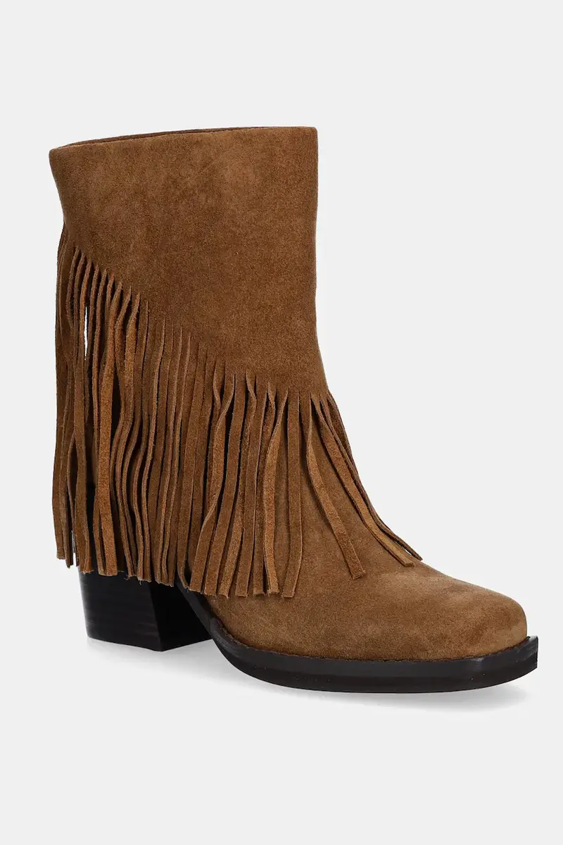 stivaletti alla caviglia in camoscio Pia-F donna colore marrone 11004805