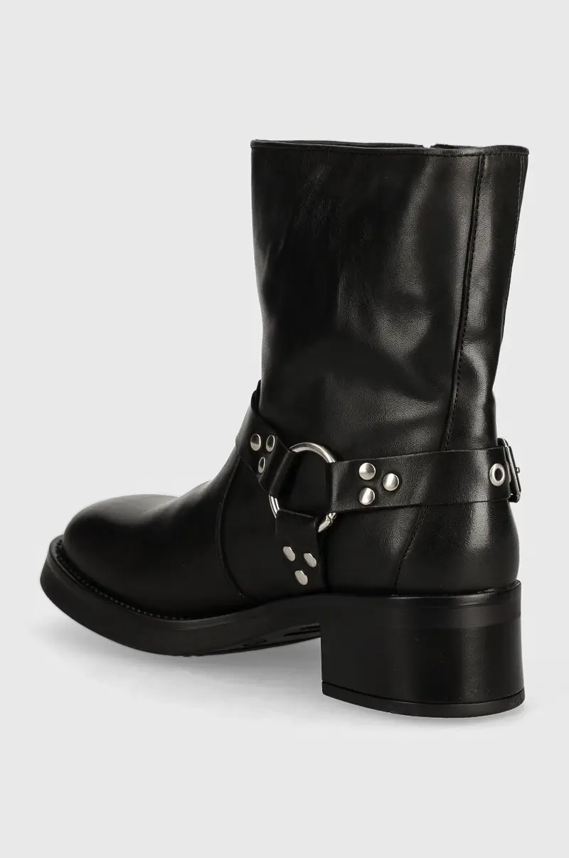 stivaletti alla caviglia in pelle Becase donna colore nero SM11003095 miniatura 3