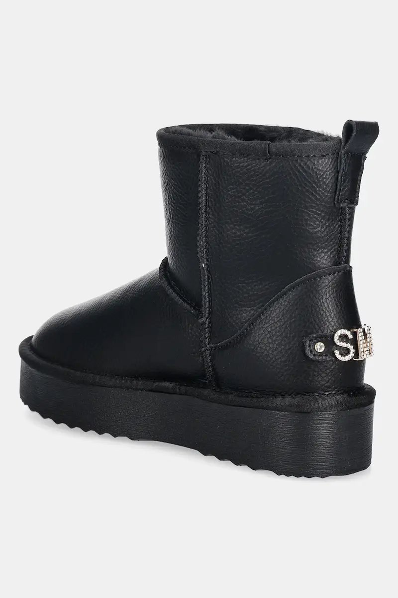 stivaletti alla caviglia in pelle Tessah Nero miniatura 3