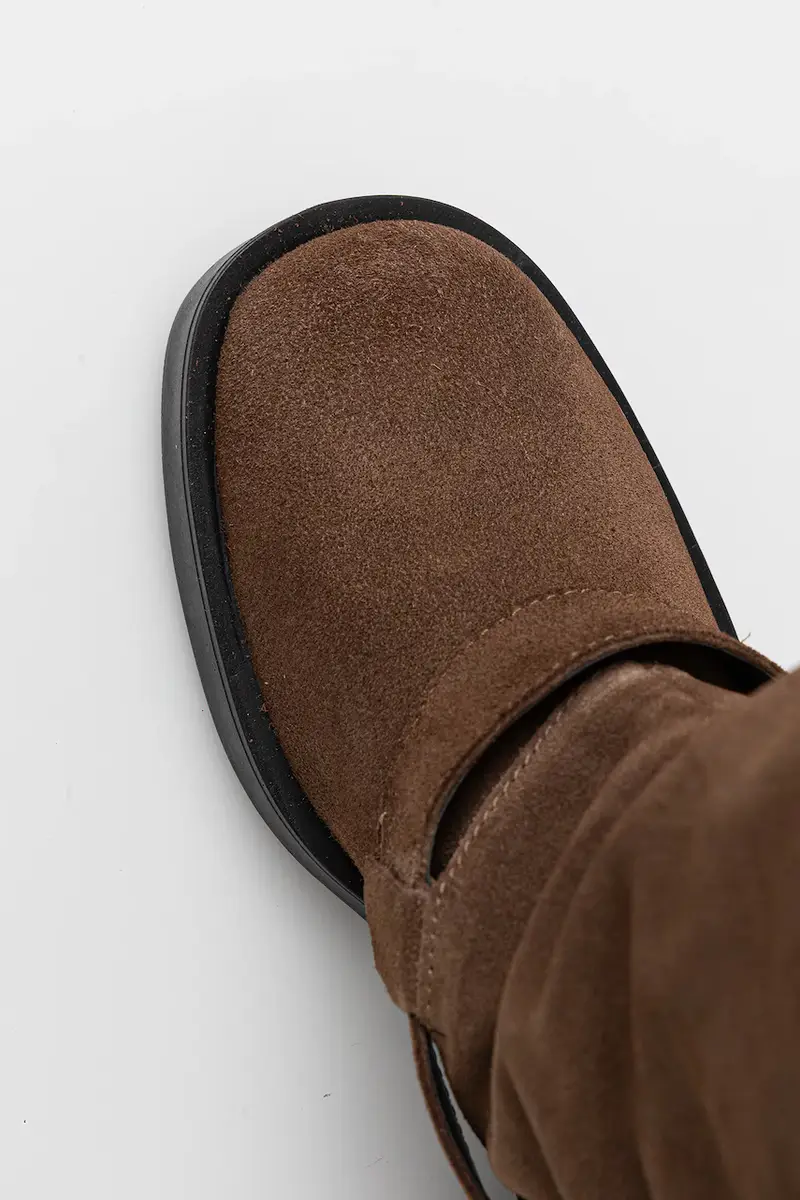 stivali in pelle scamosciata Aletta colore beige 11004755 miniatura 5