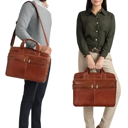 STILORD 'Alexander' Borsa da lavoro in pelle uomo donna Grande borsa porta documenti e PC Ventiquattrore da ufficio miniatura 2