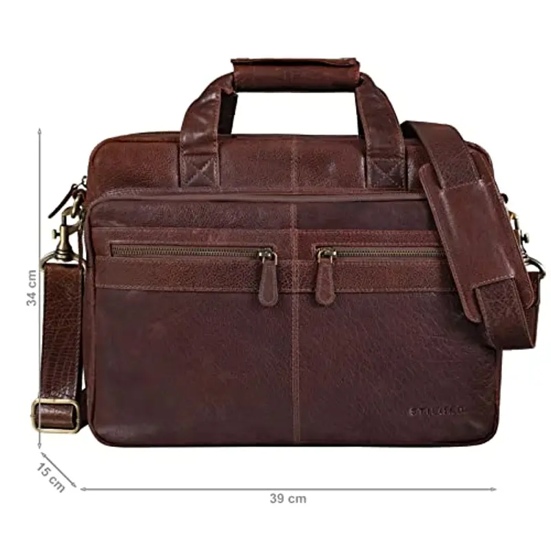 STILORD 'Explorer' Borsa Insegnante in Pelle Uomo Donna - Grande Cartella Vintage in Vera Pelle con Tracolla, Divisori miniatura 3