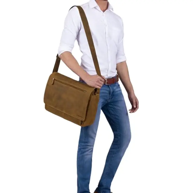STILORD 'Jan' Borsa per Computer in Pelle Messenger per PC a Tracolla per Università Ufficio vintage in vero Cuoio Uomo miniatura 2