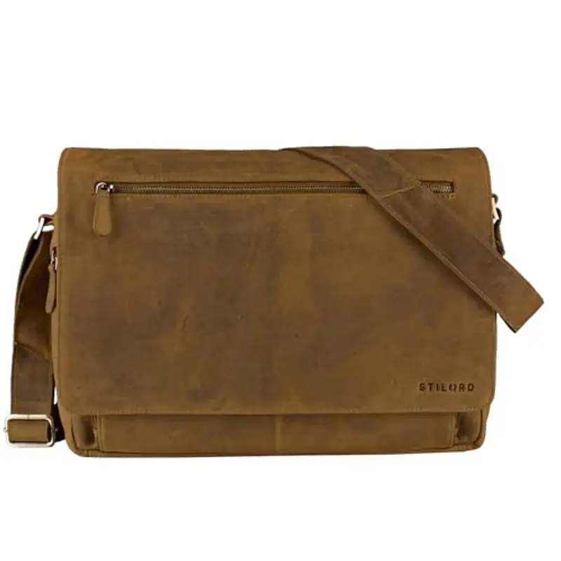 STILORD 'Jan' Borsa per Computer in Pelle Messenger per PC a Tracolla per Università Ufficio vintage in vero Cuoio Uomo miniatura 3