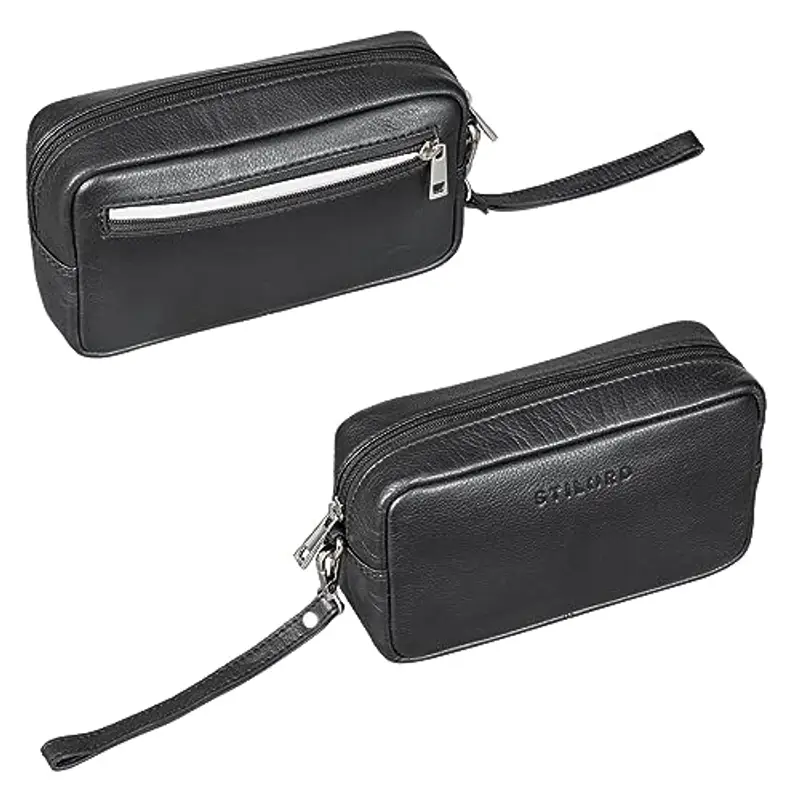 STILORD 'Larkin' Borsa da Polso da Uomo in Pelle - Organizzatore, Piccola Borsa da Viaggio XXL, Colore: nero miniatura 3
